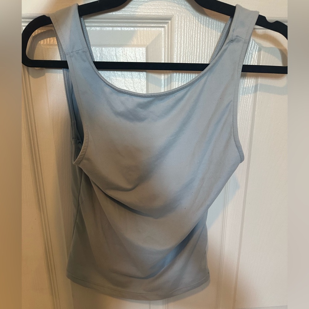 Light blue high neck cotton tank top! Size small and never worn
